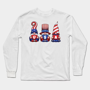 4th of July USA Gnomes Long Sleeve T-Shirt